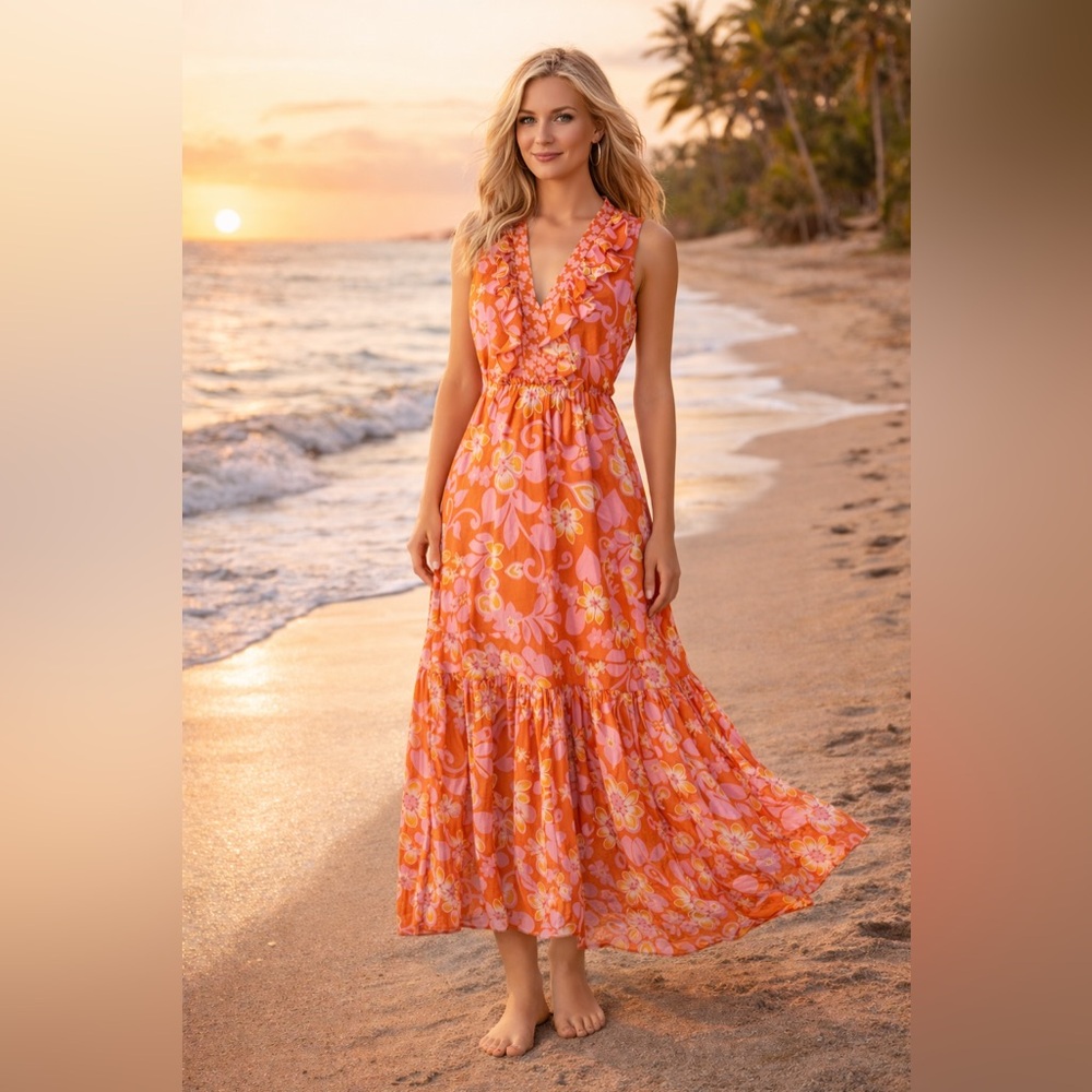 WARM Sierra Floral Maxi Dress | $625 Retail | Rent the Runway | Cotton